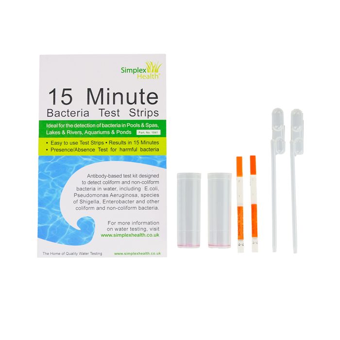 Bacteria Test Strips 15 Minute for Rivers, Lakes, Pools & Spa  (2 tests)