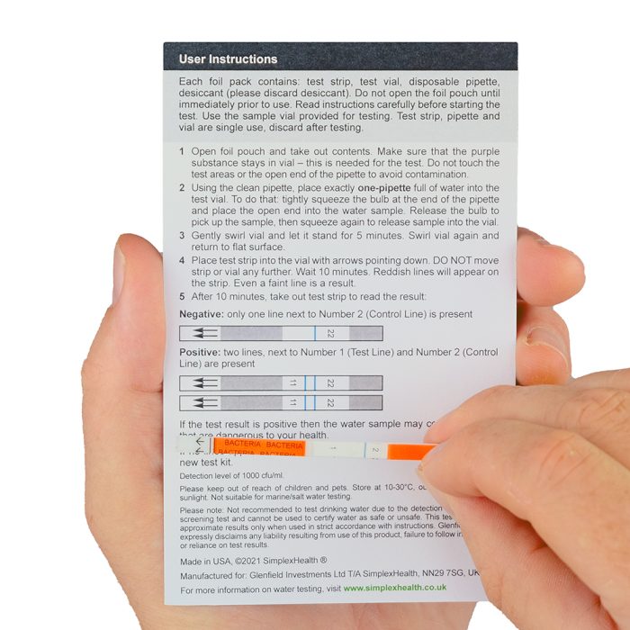 Bacteria Test Strips 15 Minute for Rivers, Lakes, Pools & Spa  (2 tests) - Image 3