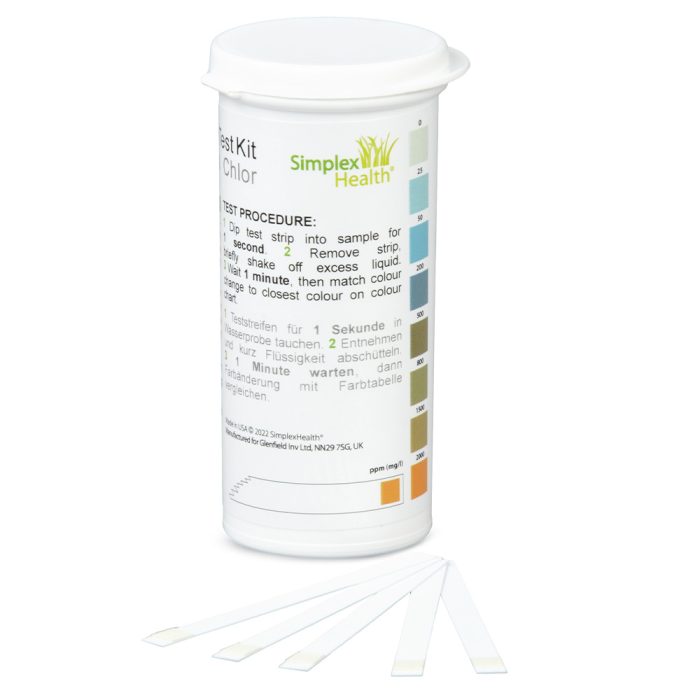 Free Chlorine Water Test 0-2000ppm (100 Strips), High Range - Image 2