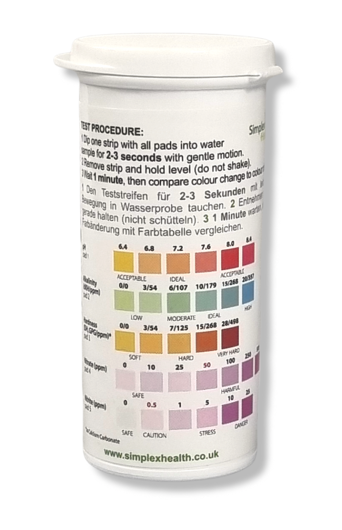 Water Test Kit (5-in-1) Fresh & Salt water (50 strips) - Image 2