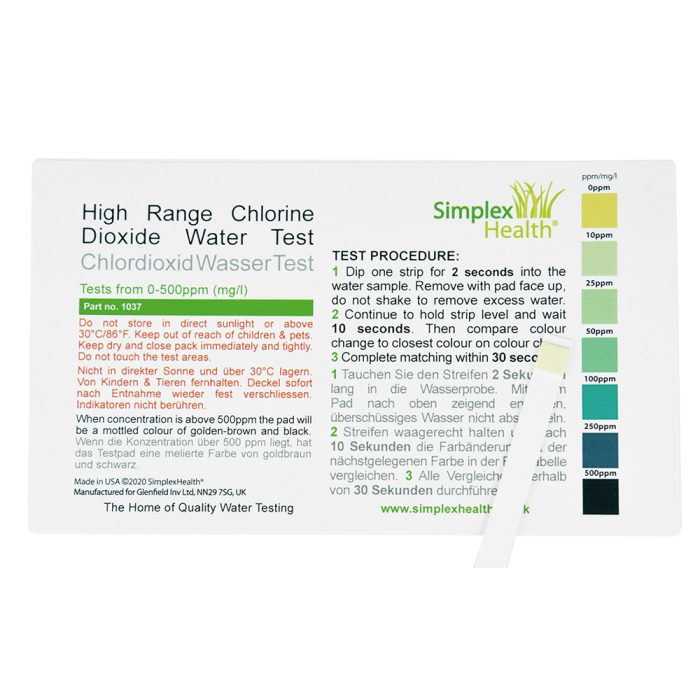 Chlorine Dioxide 0-500ppm (50 strips) - Image 3