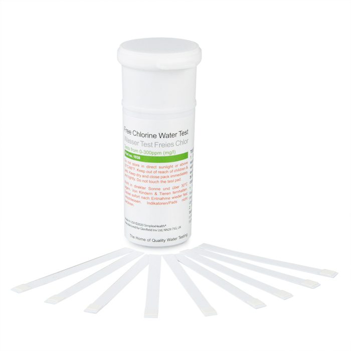 Free Chlorine Water Test 0-300ppm (50 Strips) - Image 2