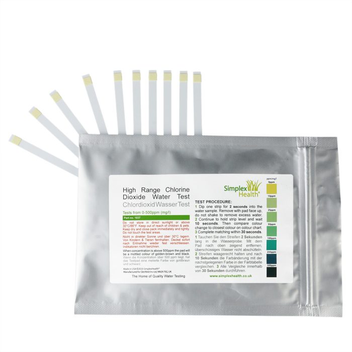 Chlorine Dioxide 0-500ppm (10 strips)
