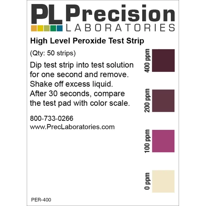 Peroxide 0-400ppm (50 test Strips) - Image 2