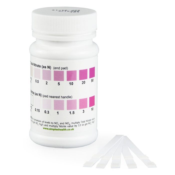 SimplexHealth Nitrate 0-50ppm & Nitrite 0-10ppm Tests (50 strips) - Image 2