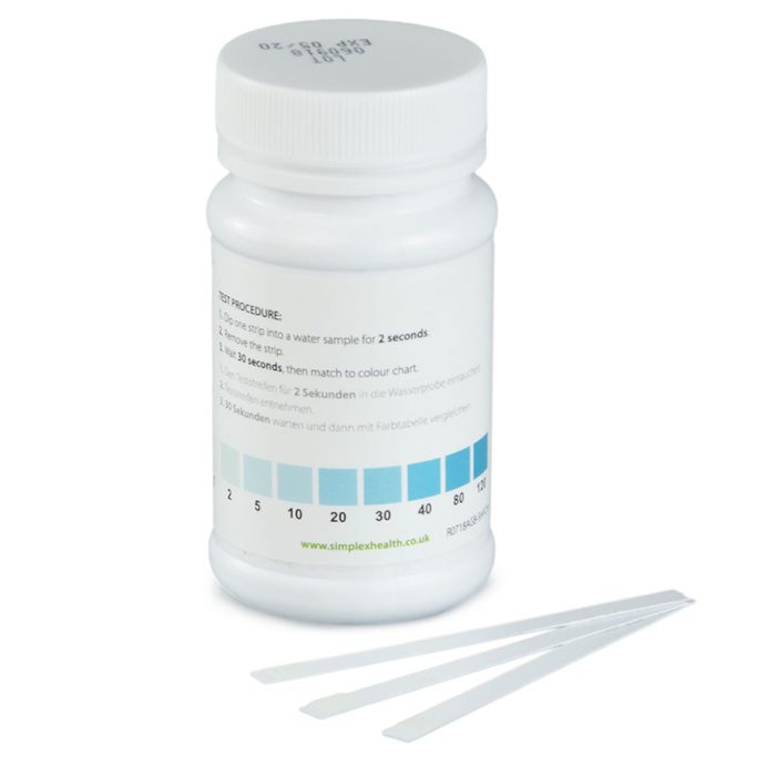 Free Chlorine Water Test 0-120ppm (50 Strips) - Image 2